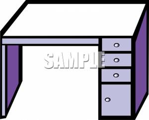 Metal Computer Desk   Royalty Free Clipart Picture