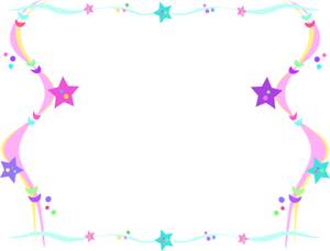 Page Border With Colorful Ribbons And Stars   Royalty Free Clipart
