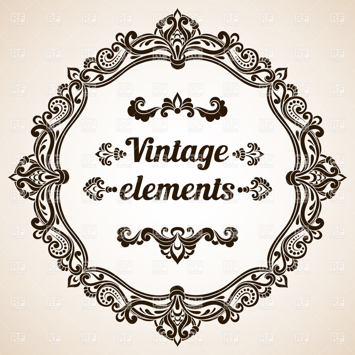 Round Vintage Frame With Ornate Border 28761 Download Royalty Free    