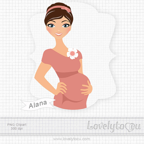 To Be Portrait Pregnant Woman Digital Png Clip Art  Alana 420