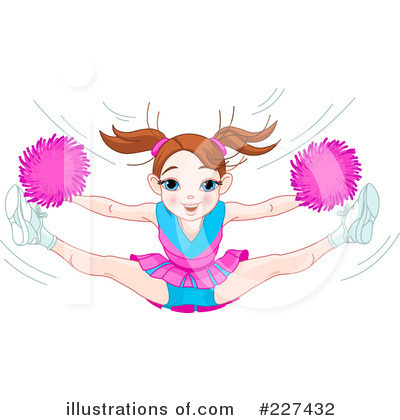 Very Excited Cheerleader Jumping Up Royalty Free Clipart Image