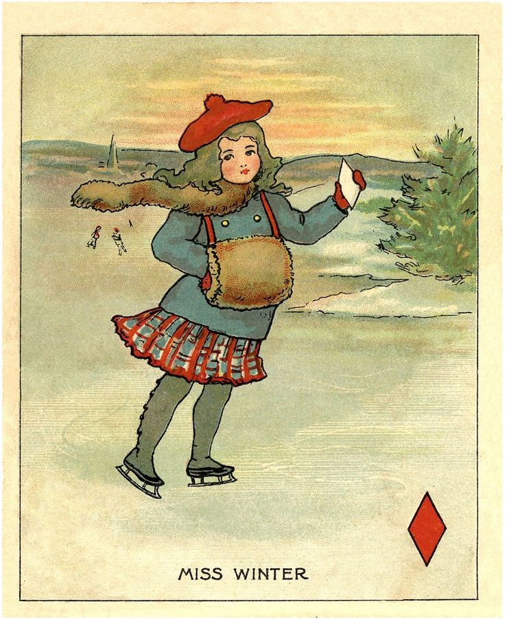 Vintage Winter Clip Art  Isn T She Pretty  She S Part Of A Four Part    