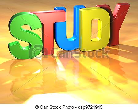 Word Study On Yellow Background  High Resolution 3d Image