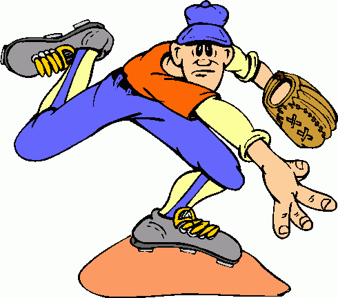 Baseball Pitcher On Mound Clip Art