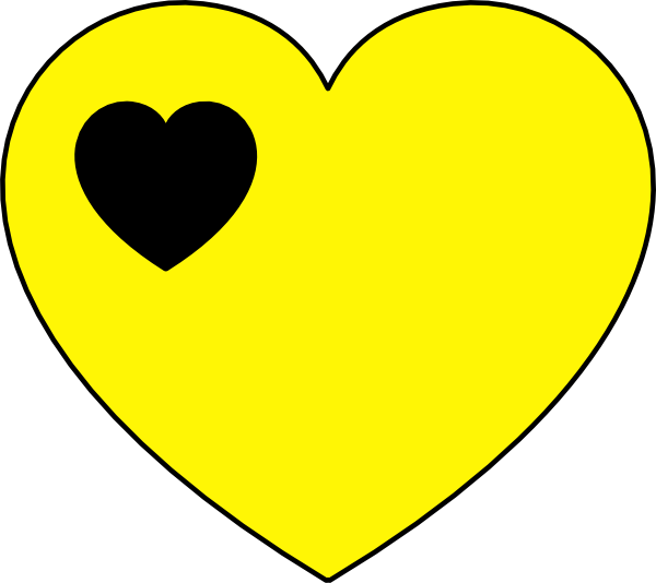 Black And Yellow Heart Clip Art At Clker Com   Vector Clip Art Online    