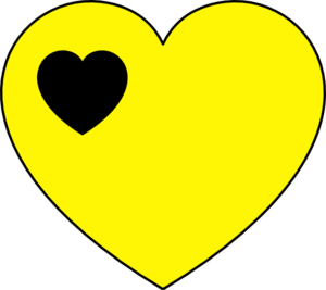 Black And Yellow Heart Clip Art At Clker Com   Vector Clip Art Online    