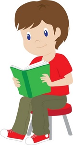 Boy Reading Book Clip Art