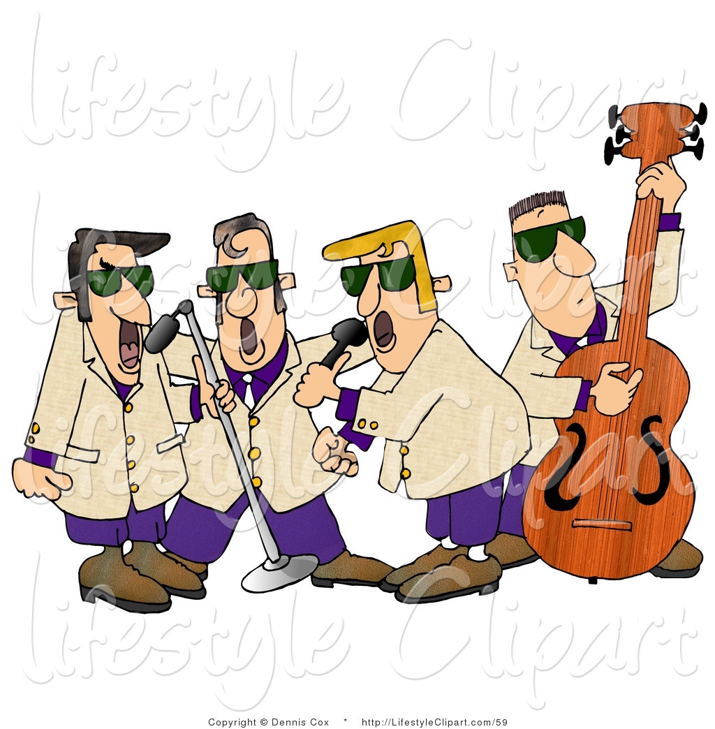     Clipart Of A Group Of Musicians Playing 1950 S Style Blues Music