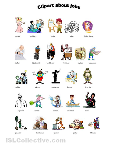 Cliparts Worksheets About Jobs Worksheet Free Esl Printable Clipart