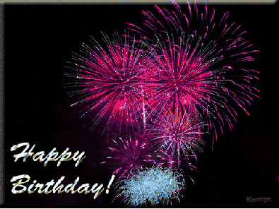 Fireworks Sparkling Gold Happy Birthday Banner Animated Gif Animated