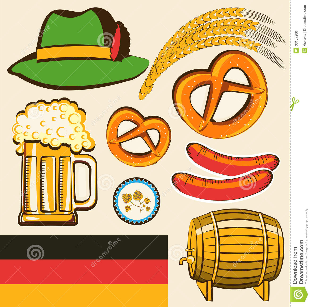 Oktoberfest Festival Objects For Design Isolated F Stock Photo   Image