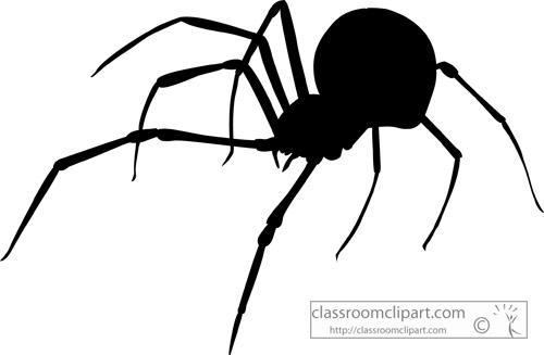 Silhouettes   Black  Widow Spider Silhouette 413   Classroom Clipart