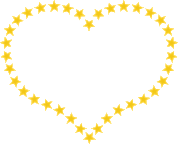 Stars Clip Art 113759 Heart Shaped Border With Yellow Stars Clip Art