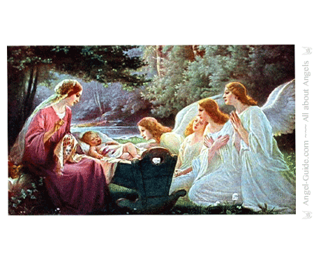 Vintage Christmas Nativity Baby Jesus In Manger Poster Car Tuning