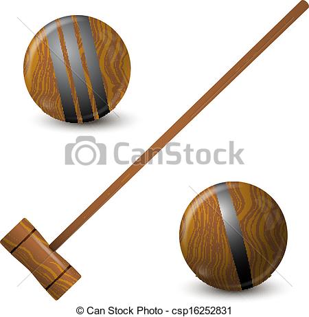 Wooden Mallet Clip Art Vector   Wooden Hammer And