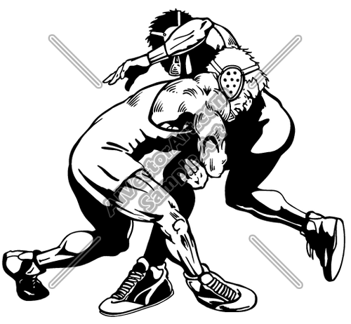 Wrestling Clipart Vector Picture