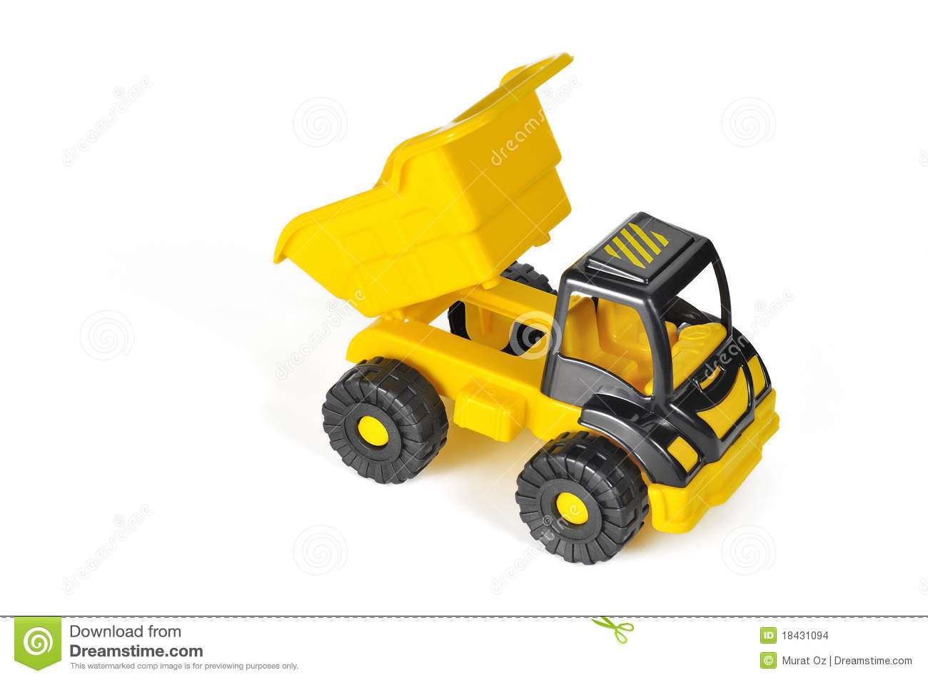 Yellow Toy Haul Truck  Isolated On White