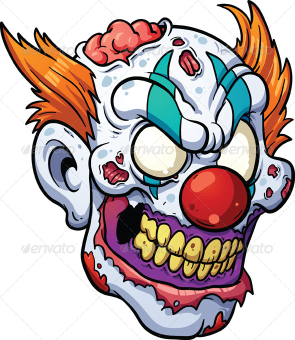 Zombie Clown Head   Halloween Seasons Holidays