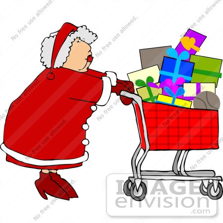 13035 Mrs Claus Christmas Shopping Clipart By Djart Jpg