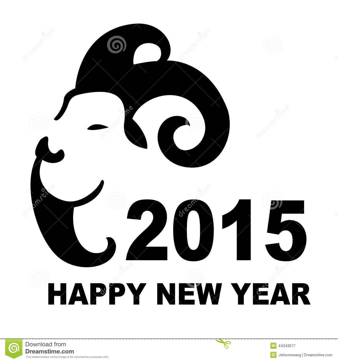 2015 Chinese New Year Of The Goat Black Icon Stock Vector   Image    