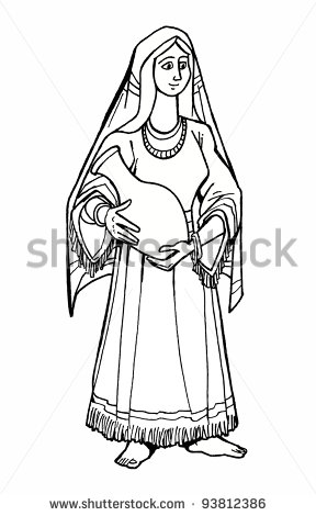 Bible Hero Girl Rebbecca Holding A Pitcher Coloring Children S
