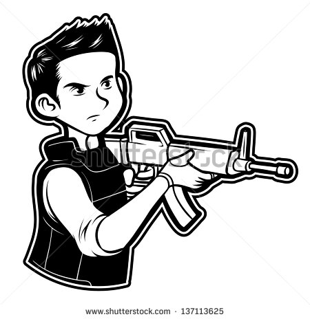 Black And White Clipart Army   Stock Vector