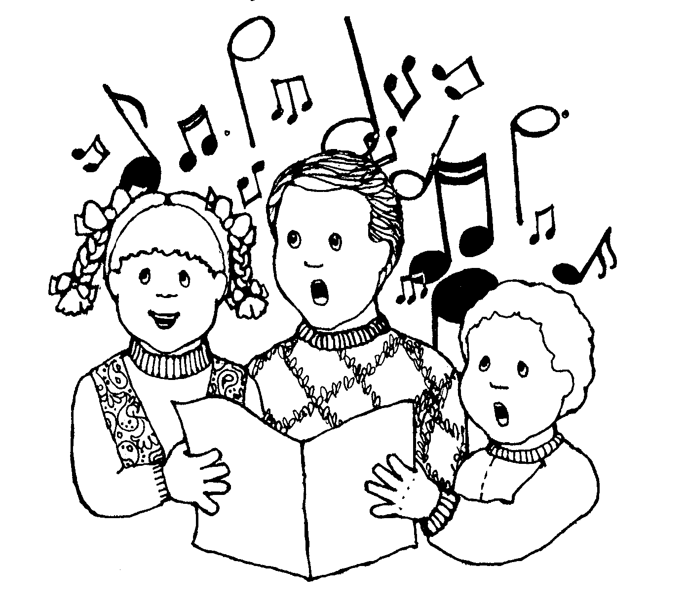 Children Singing Clipart Black And White   Site About Children