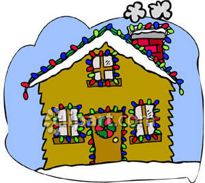 Christmas Lights House Clip Art House Decorated With Christmas