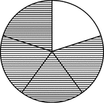 Circle Divided Into Fifths With Four Fifths Shaded 
