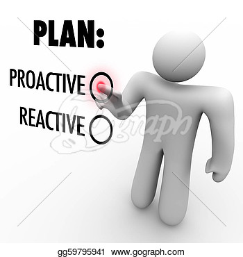 Clipart   Plan Proactive Or Reactive Strategy Choose To Take Charge