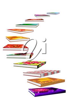 Iclipart   Clip Art Illustration Of A Staircase Of Books   Graduation