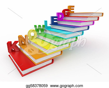 Knowledge On Books As Staircase  3d  Clipart Illustrations Gg58378059