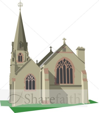 Ornate Gothic Church   Church Clipart