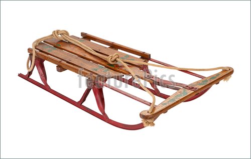 Photo Of Antique Sled Isolated With A Clipping Path  Stock Image At    