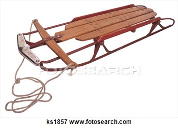 Picture Of Old Fashioned Wooden Sled Ks1857   Search Stock Photography