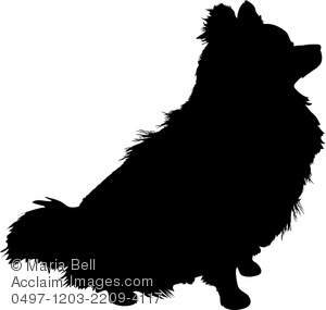 Pomeranian Dog Silhouette Clip Art Illustration   Acclaim Stock