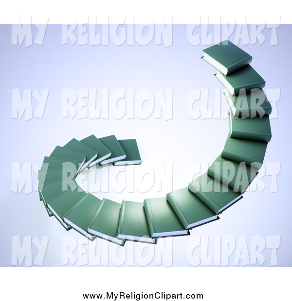 Religion Clip Art Of A 3d Spiral Staircase Of Book Steps By Mopic