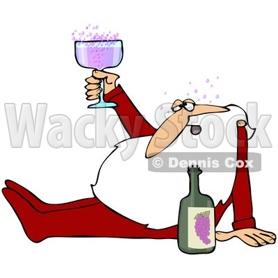 Royalty Free  Rf  Clipart Illustration Of Santa Claus Sitting On The