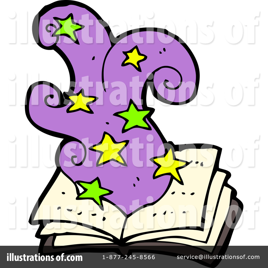 Royalty Free  Rf  Magic Book Clipart Illustration By Lineartestpilot