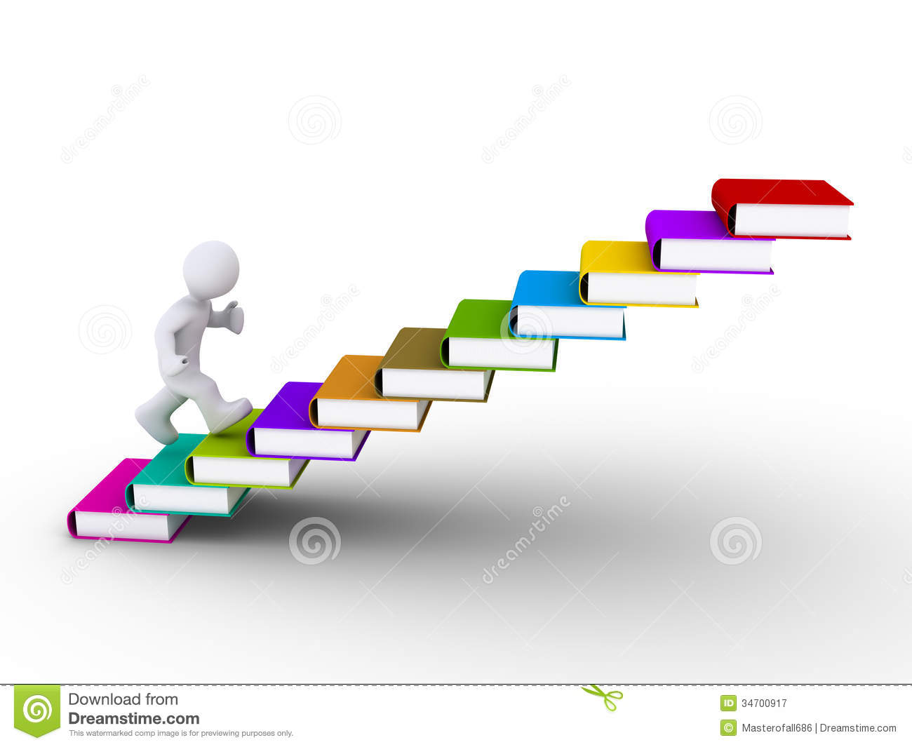 Running Up The Steps Of A Ladder Made Of Books Mr No Pr No 2 828 4