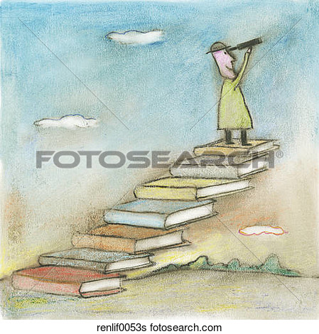 Stock Illustration Of Staircase Of Books Renlif0053s   Search Clip Art