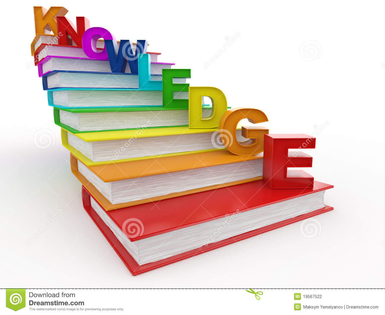 Stock Photography  Word Knowledge On Books As Staircase