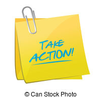 Take Action Post Illustration Design Over A White Background