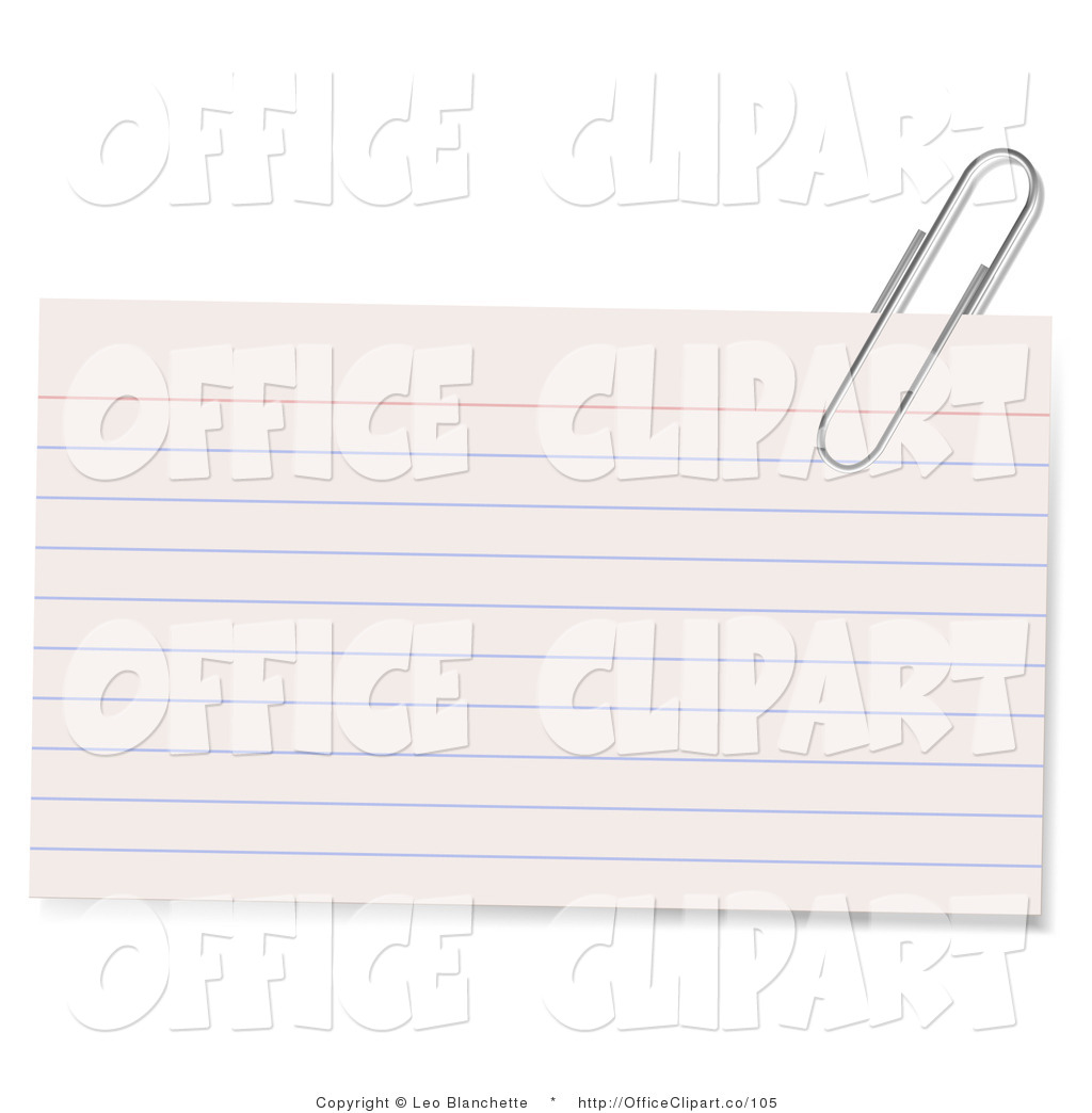Vector Clip Art Of A Blank White Lined Index Note Card With A