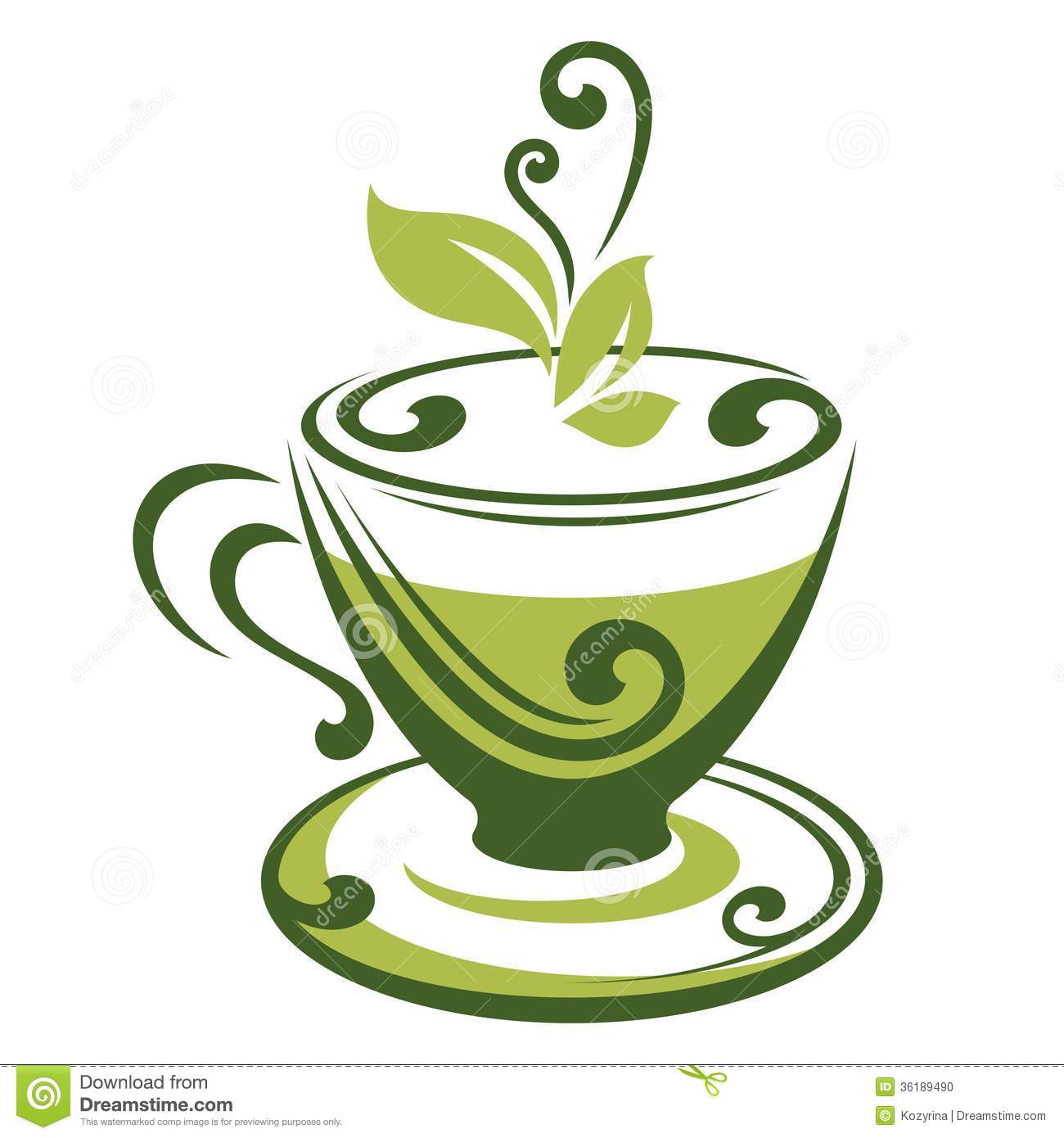 Vector Icon Of Green Tea Cup  This Is File Of Eps10 Format