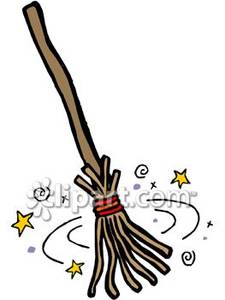 Witch S Broom Under A Spell Royalty Free Clipart Picture