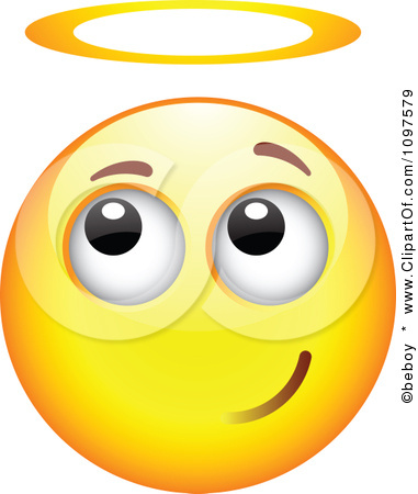 1097579 Clipart Innocent Angel Yellow Cartoon Smiley Emoticon Face    