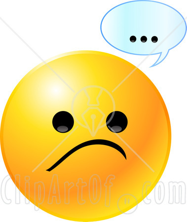 22144 Clipart Illustration Of A Yellow Emoticon Face With A Sad Frown