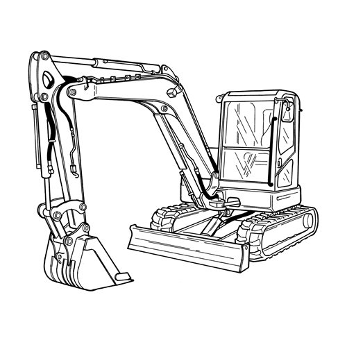 Black And White Diggers Clipart