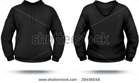 Black Hoodie Design Template  Front   Back   Vector Contains Gradient